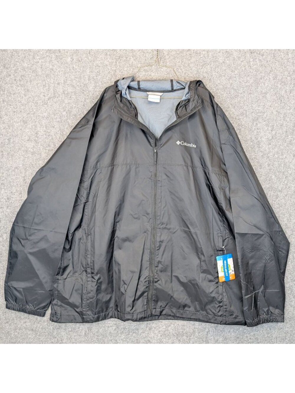 Columbia Big Delta Rain Jacket II Mens 2XL Black Hooded Omni-Shield NWT